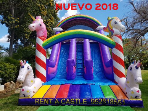 Multicolor inflatable unicorn 7x4x4