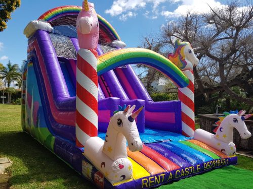 Multicolor inflatable unicorn 7x4x4